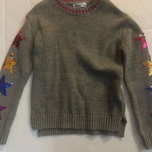 Epic Threads Gray Sweater with Colorful Star Accents